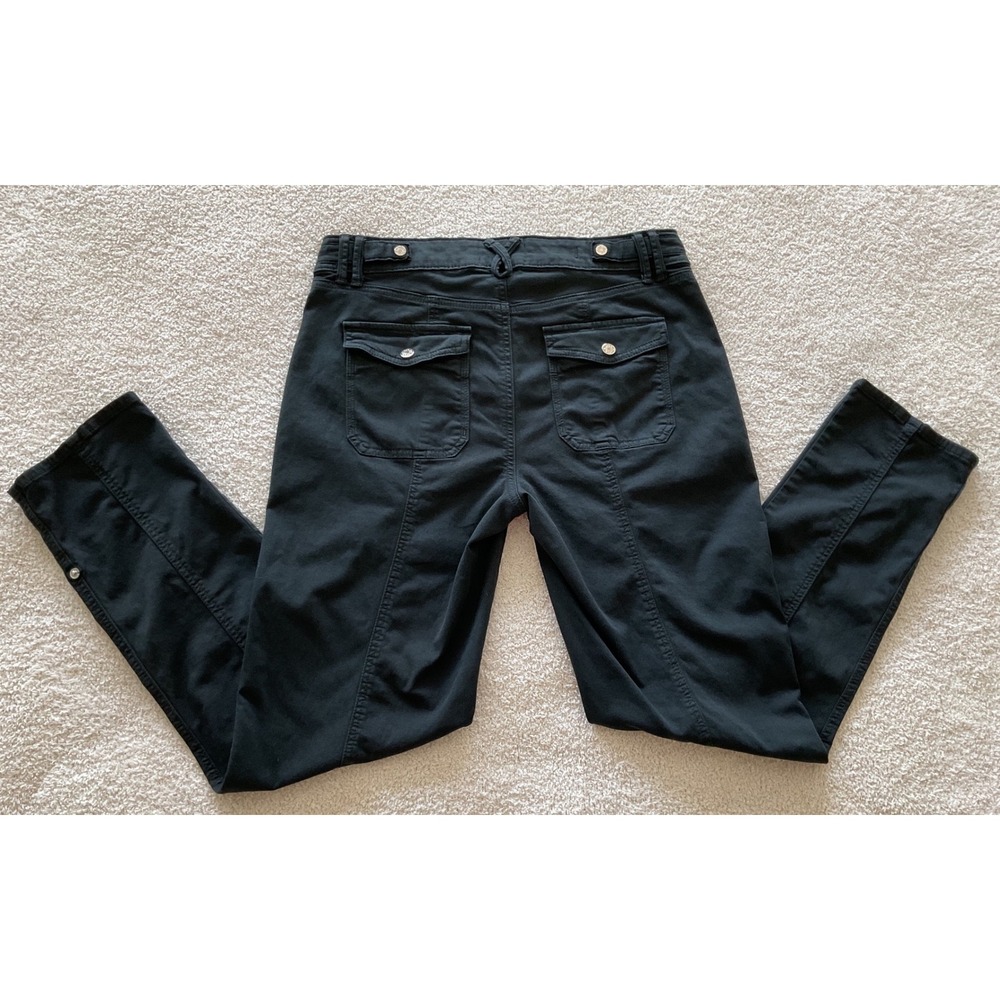White House Black Market Black Mid Rise Straight Crop Utility Pants Size 8L